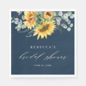 Serviette En Papier Élégante Fête des mariées rustique de tournesol (Devant)