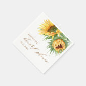 Serviette En Papier Élégante Fête des mariées rustique de tournesol (Coin)