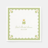 Serviette En Papier Élégante Fête des mariées Sage Vert Daisy Mignonne (Devant)