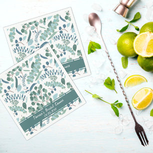 Serviette En Papier Elégante Fête des mariées sur mesure de verdure