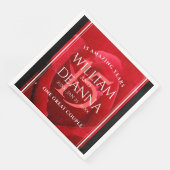 Serviette En Papier Élégante fête du 15e anniversaire du Mariage Rose (Coin)