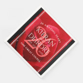 Serviette En Papier Élégante fête du 26e anniversaire du Mariage Rose (Coin)