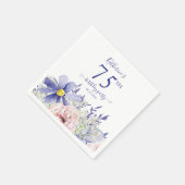 Serviette En Papier Élégante fête du 75e anniversaire rose violet (Coin)