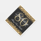 Serviette En Papier Élégante fête du 80e anniversaire éclabouille d'or (Coin)