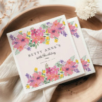 Élégante fête florale rose pourpre 80e anniversair