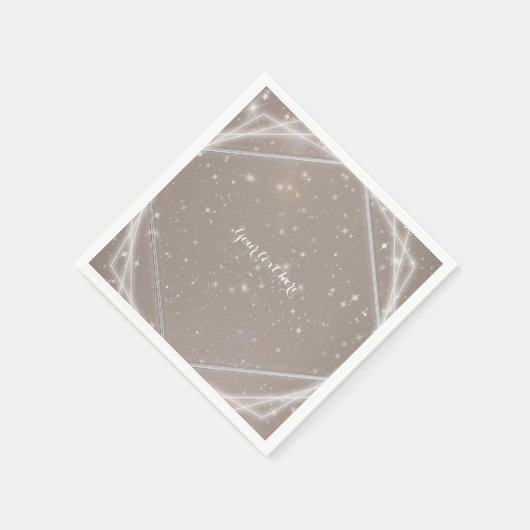 Serviette En Papier Élégante Fête Géométrique moderne Sparkle (Coin)