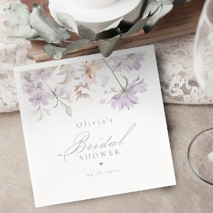 Serviette En Papier Élégante Fleur Botanique Bohème Mariage