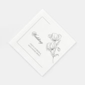 Serviette En Papier Élégante fleur de pavot moderne mariage Papier Nap (Coin)