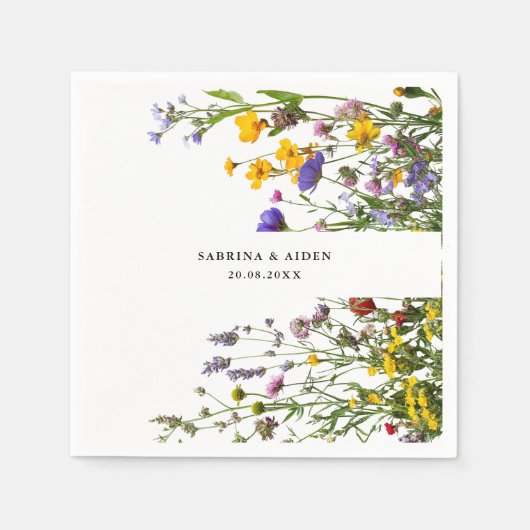 Serviette En Papier Elégante Fleur Fleur Fleur Fleur Fleur Fleur Jardi (Devant)