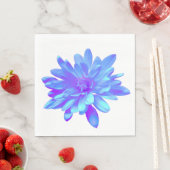 Serviette En Papier Élégante fleur florale violette bleu (En situation)