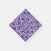 Serviette En Papier Élégante Fleur pourpre Damas (Coin)