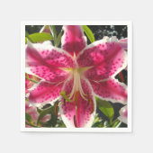 Serviette En Papier Élégante fleur rose tropicale classique lys (Devant)