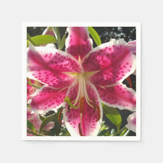 Serviette En Papier Élégante fleur rose tropicale classique lys (Devant)