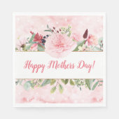 Serviette En Papier Elégante Fleurs d'aquarelle Fête des mères (Devant)