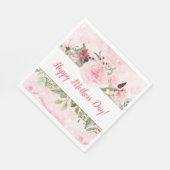 Serviette En Papier Elégante Fleurs d'aquarelle Fête des mères (Coin)