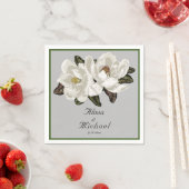 Serviette En Papier Élégante floraison de Magnolia (En situation)