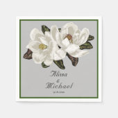 Serviette En Papier Élégante floraison de Magnolia (Devant)
