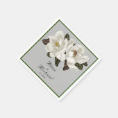 Serviette En Papier Élégante floraison de Magnolia (Coin)