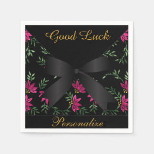Serviette En Papier Élégante floraison de Parties scintillant rose