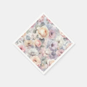 Serviette En Papier Élégante floraison Rose (Coin)