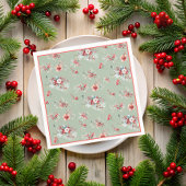 Serviette En Papier Élégante Florale d'Hiver Rouge et Verte Baby Showe