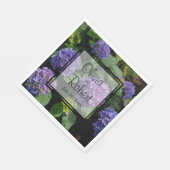 Serviette En Papier Elégante florale magenta bleu violet hydrangée (Coin)