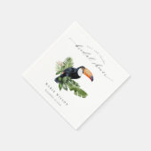 Serviette En Papier Elégante forêt tropicale tropicale Fête des mariée (Coin)
