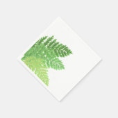 Serviette En Papier Élégante fougères vertes feuilles de bois (Coin)