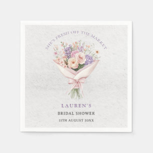 Serviette En Papier Élégante Fraîche sur le Marché Florale Fête de Mar