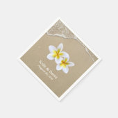 Serviette En Papier Elégante Frangipani Fleurs Plage Mariage (Coin)