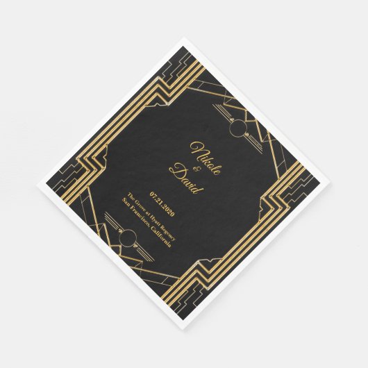Serviette En Papier Elégante Gatsby Mariage Napkins Art Déco (Coin)