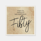 Serviette En Papier Elégante Gold 50th Birthday Napkins (Devant)