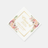 Serviette En Papier Élégante Gold Chic Floral Graduation Party (Coin)