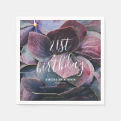 Serviette En Papier Elégante Gold Purple Blue Hydrangeas 21e anniversa (Devant)