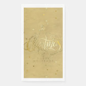 Serviette En Papier Élégante Gold Reindeer Gold Lettres Noël (Devant)