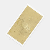 Serviette En Papier Élégante Gold Reindeer Gold Lettres Noël (Coin)