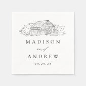 Serviette En Papier Élégante grange rustique Mariage personnalisé (Devant)