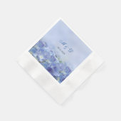 Serviette En Papier Élégante Hydrangea Blue Florals Mariages serviette (Coin)