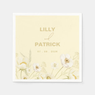 Serviette En Papier Élégante invitation de mariage moderne botanique j