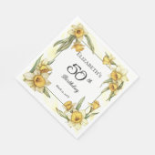 Serviette En Papier Élégante jonquille jaune Floral 50e anniversaire