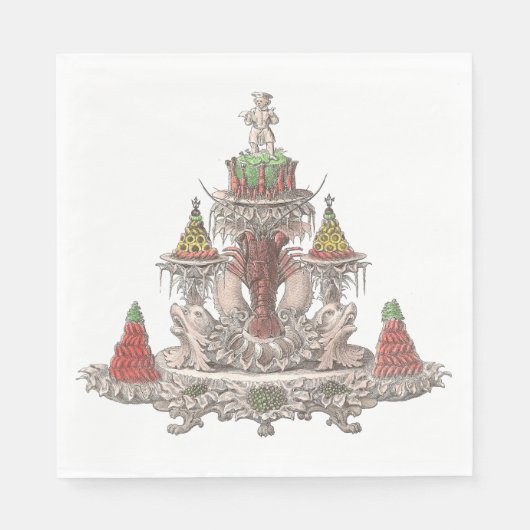 Serviette En Papier Élégante langouste Vintage / Écloserie (Devant)