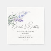 Serviette En Papier Elégante Lavande Aquarelle Brunch Bubbly Douche (Devant)