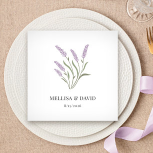 Serviette En Papier Élégante Lavande Mariage floral Napkin