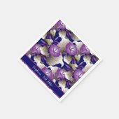 Serviette En Papier Élégante Lavande Violette Fleurs Florales Personna (Coin)