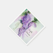 Serviette En Papier Élégante Lilac Fleurs Mariage Papier serviettes (Coin)