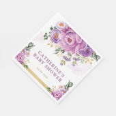 Serviette En Papier Élégante Lilac violet Fleurs Baby shower verdoyant (Coin)