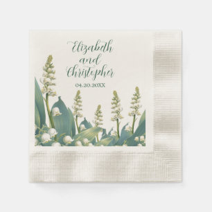 Serviette En Papier Elégante Lily de la vallée Mariage floral