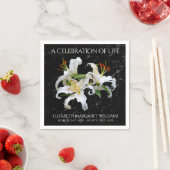 Serviette En Papier Élégante Lys orientaux blancs Célébration de la vi (En situation)