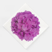 Serviette En Papier Elégante magenta rose hydrangée florale roses (Coin)