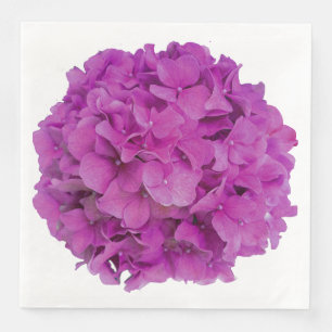 Serviette En Papier Elégante magenta rose hydrangée florale roses